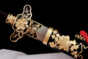 双色牡丹剑|折叠花纹钢（LJG-2261）