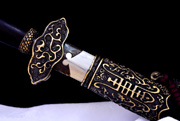 仿古铜装寿剑|花纹钢烧刃|(LJG-2263） 人气指数：2641