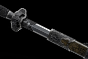天铁系列之铁雕错银牡丹剑-珍藏版(LJG-2838) 人气指数：2025